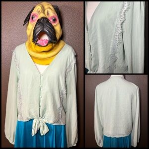 Lovely, WAYF, lacy tie blouse!!